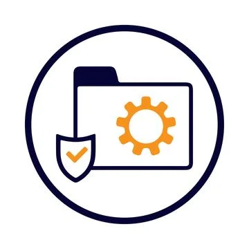 Web, folder, secure, tick, gear, settings, information web folder security .. Stock Illustration
