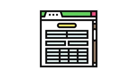 Web form document paper color icon animation Stock Footage 326100350