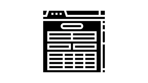 Web form document paper glyph icon animation Stock Footage 326158262