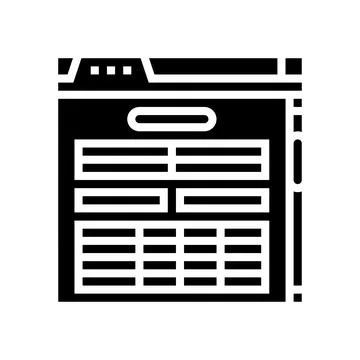 Web form document paper glyph icon vector illustration Stock Illustration