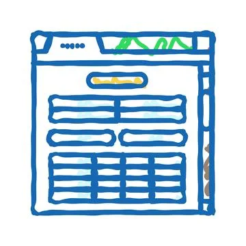 Web form document paper icon doodle illustration Stock Illustration