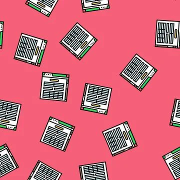 Web form document paper vector seamless pattern Illustrazione stock