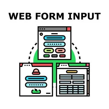 Web form input data processing and user interface concept Stock Illustration