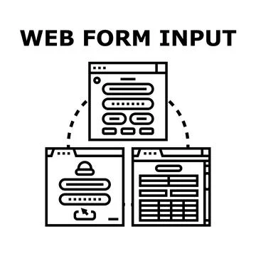 Web form input data processing and user interface concept Stock Illustration