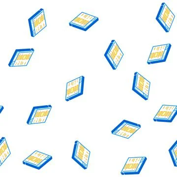 Web form registration isometric icon seamless pattern Stock Illustration