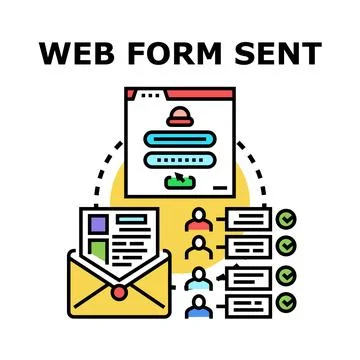 Web form sending business data message information Stock Illustration