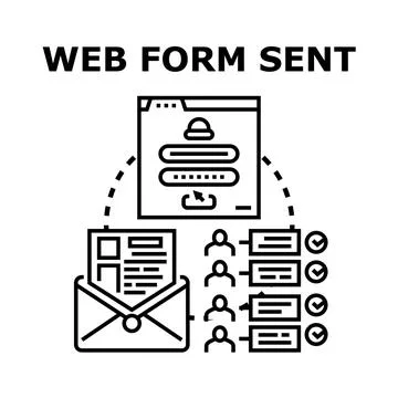 Web form sending business data message information Stock Illustration
