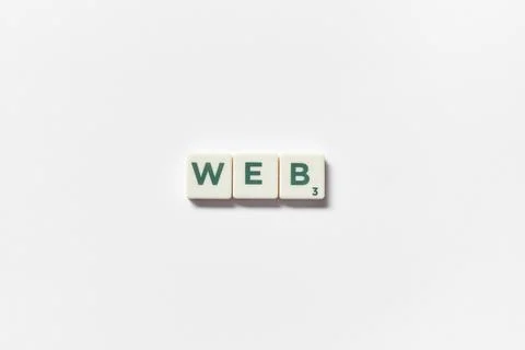Web formed of scrabble elements on white background. Stock Photos