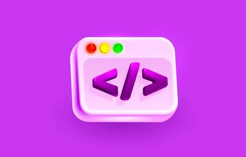 Web frame page, programming development, computer interface. Vector Stock Illustration