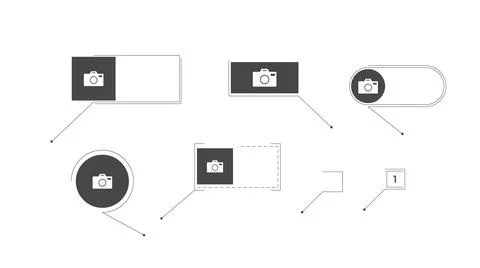 Web frame for text template. Footnote elements for captions Illustrazione stock