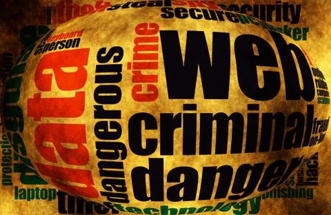 Web fraud word cloud Illustrazione stock