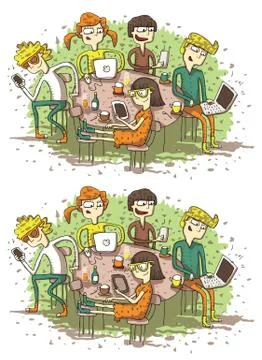 Web Friends Differences Visual Game Stock Illustration