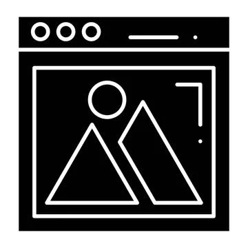 Web Gallery Glyph Icon Stock Illustration