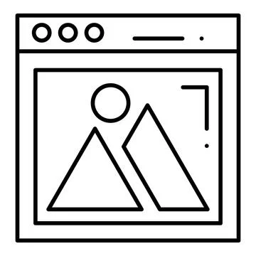 Web Gallery Line Icon Stock Illustration