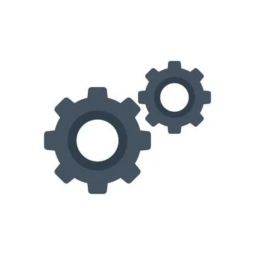 Web gear icon flat vector. Interface contact 스톡 일러스트