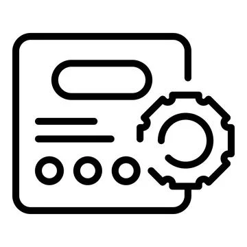 Web gear system icon outline vector. Inventory management イラスト素材