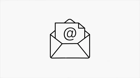 Web glitch icon. Business. Email icon. Outline web icon. Motion graphics. Stock Footage 153839287