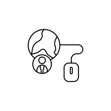 Web global consumer user icon. Element of consumer behavior line icon Stock Illustration