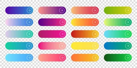 Web gradienr buttons. Color rounded button collection. set Stockillustratie