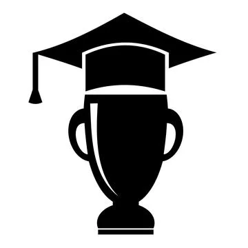 Web graduation hat icon. Cup. Success in science. Stock Illustration