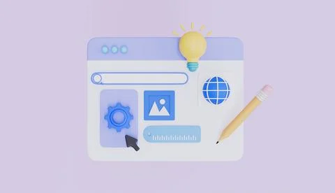 Web graphic design tools, UI and UX program interface, Content Creator concept Иллюстрация