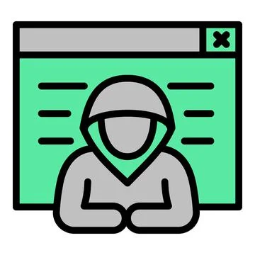 Web hacker icon outline vector. Cyber attack Stock Illustration
