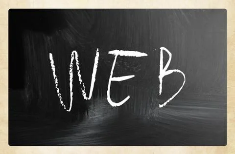 "web" handwritten with white chalk on a blackboard 스톡 일러스트