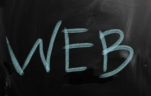 "web" handwritten with white chalk on a blackboard Stock Illustration