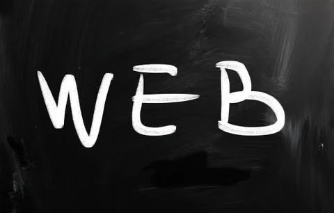 "web" handwritten with white chalk on a blackboard Stock Illustration