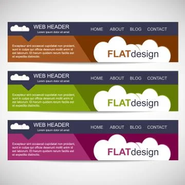 Web header in flat design stlyle Illustrazione stock