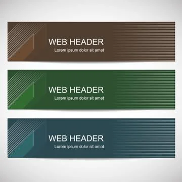 Web header in flat design stlyle Stock Illustration