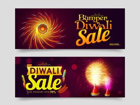 Web Header or Banner for Diwali Sale. Stock Illustration