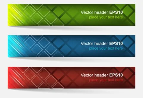 Web header, set of vector banner Stock Illustration