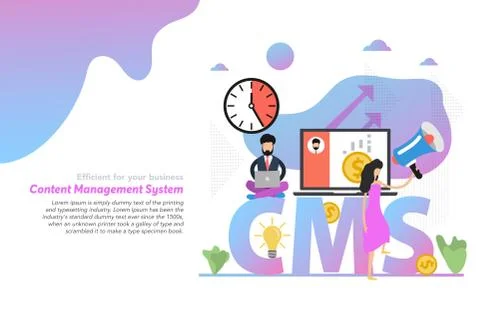 Web header template concept of content management system Stock Illustration