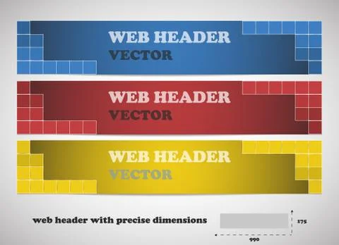 Web headers, set of vector banners Stock Illustration