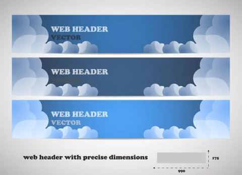 Web headers, set of vector banners Stock Illustration