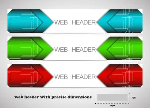 Web headers, set of vector banners Stock Illustration