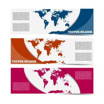 Web headers, set of vector banners Stock Illustration