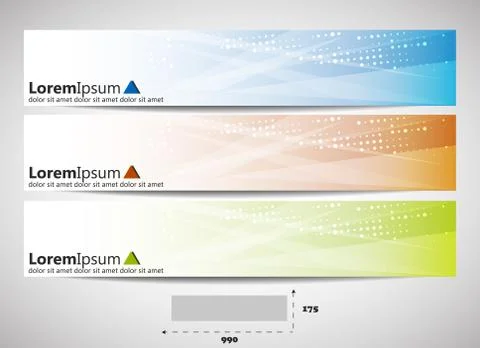 Web headers, set of vector banners Stock Illustration