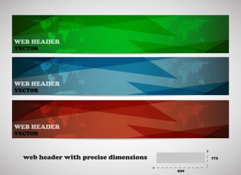 Web headers, set of vector banners Stock Illustration