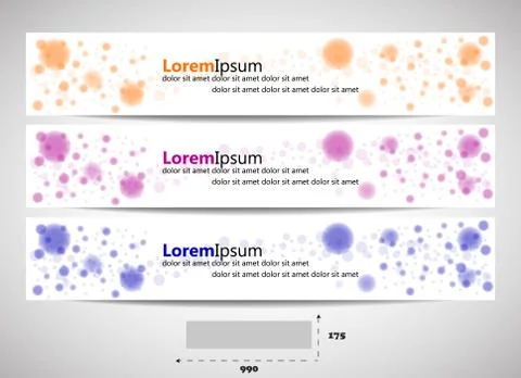 Web headers, set of vector banners Stock Illustration