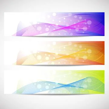 Web headers, set of vector banners Stock Illustration