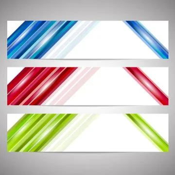 Web headers, set of vector banners Stock Illustration