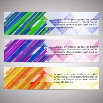 Web headers, set of vector banners Stock Illustration