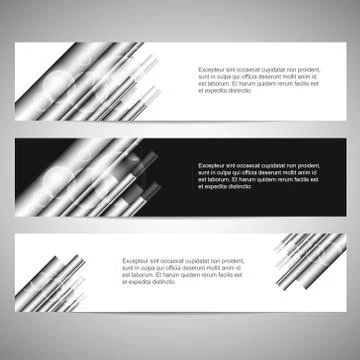 Web headers, set of vector banners Stock Illustration