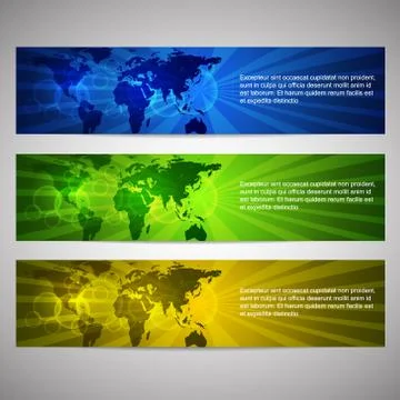 Web headers, set of vector banners Stock Illustration