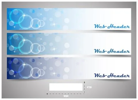 Web headers, set of vector banners Stock Illustration
