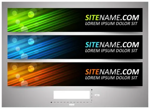 Web headers, set of vector banners Stock Illustration