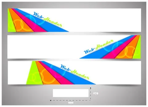 Web headers, set of vector banners Stock Illustration