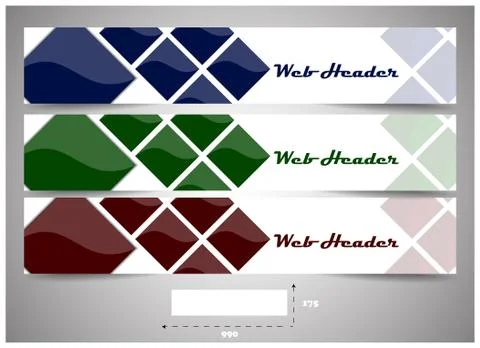 Web headers, set of vector banners Stock Illustration